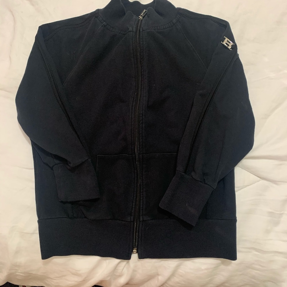 Bebe Sport cropped black zip up